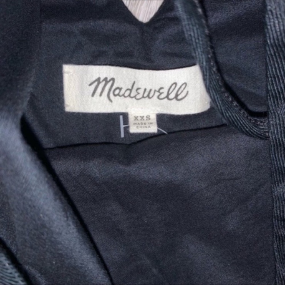 Madewell Embroidered Floral Linen Black Dress - Picture 7 of 9